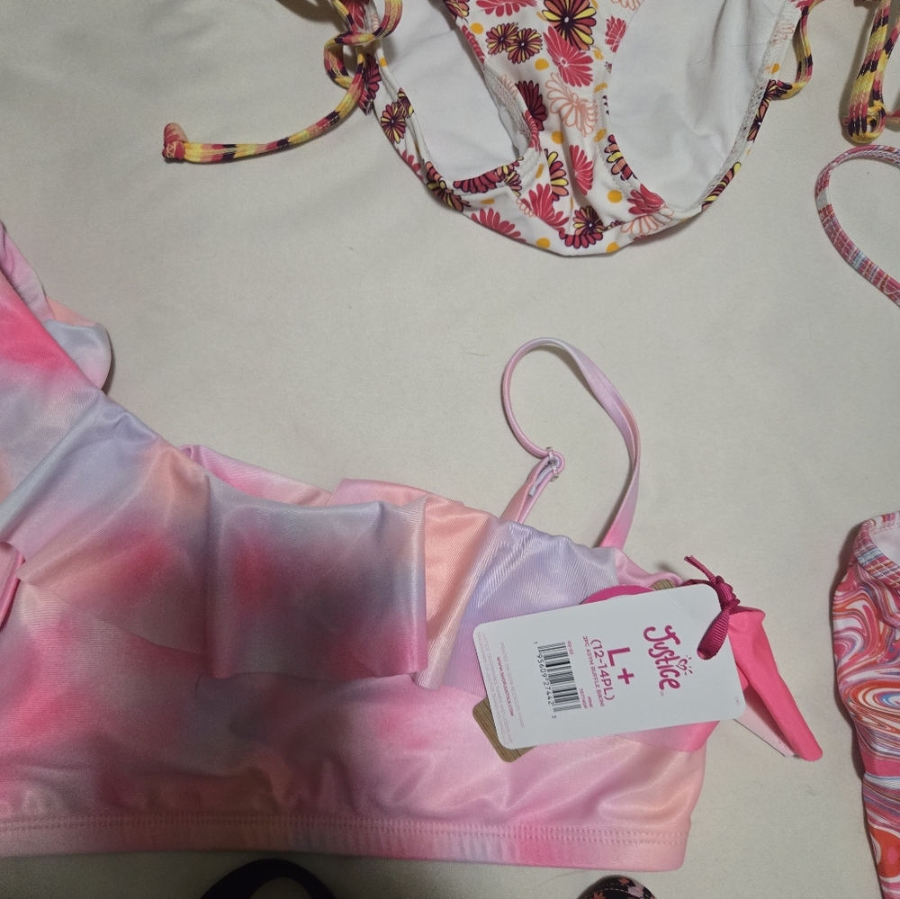 Justice Pink and Purple Ombre Bikini Top